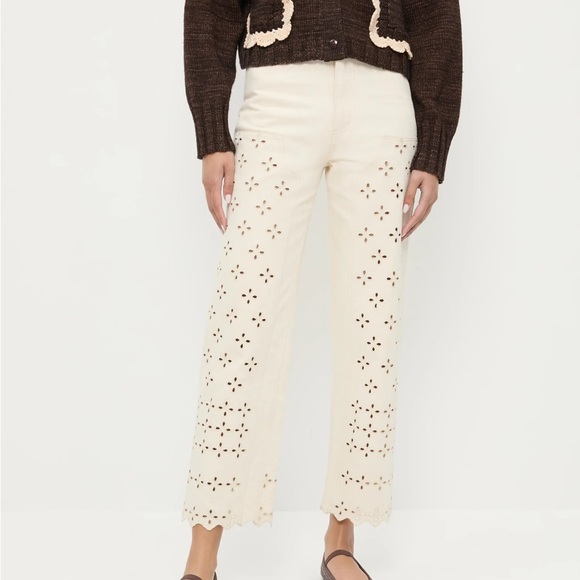 Loeffler Randall Denim - Loeffler Randall Demi Jean Pant Embroidered Eyelet Size 4